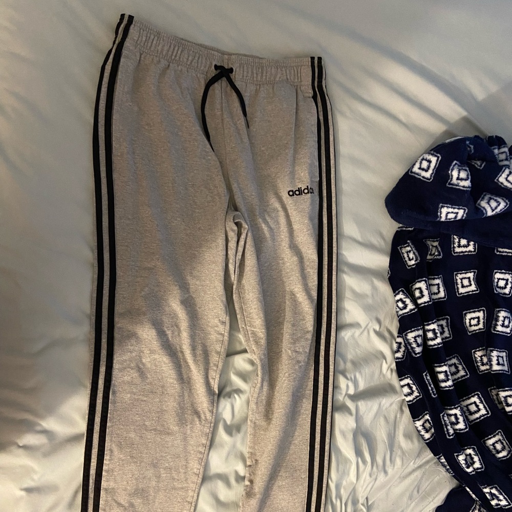 Adidas 3-stripe sweatpants, tapered bottom